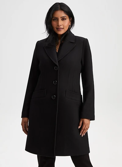 Manteau mi-long en mélange de laine