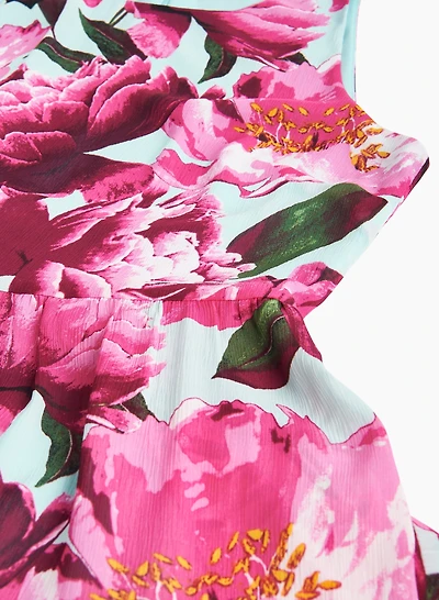 Floral Print Chiffon Maxi Dress