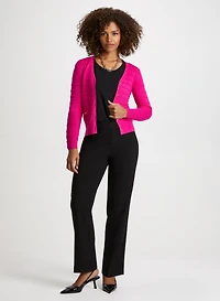 Textured Cardigan & Wide Leg Pants