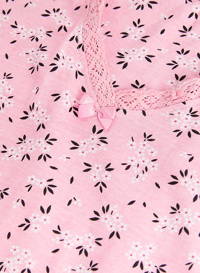 Floral Print Cotton Nightgown
