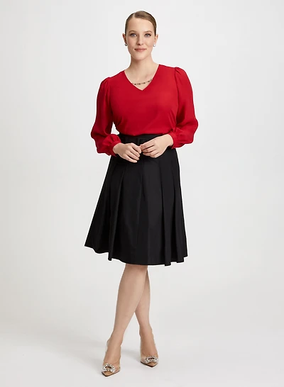 Rhinestone Chain Top & Flare Skirt