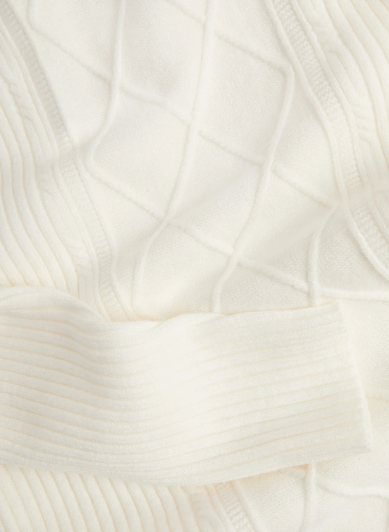 Argyle Turtleneck Sweater Dress