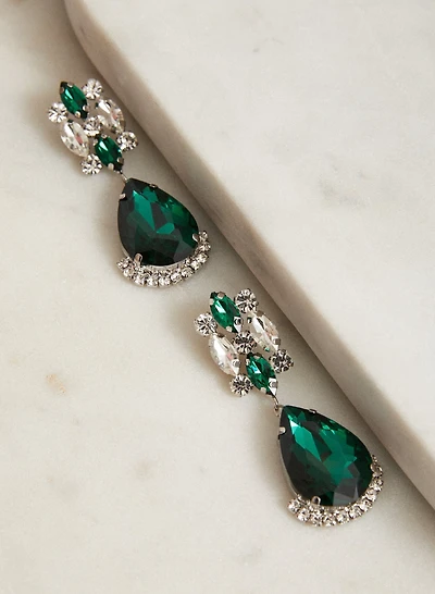 Faceted Stone Dangle Earrings