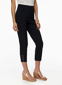 Lace-Up Detail Capri Pants