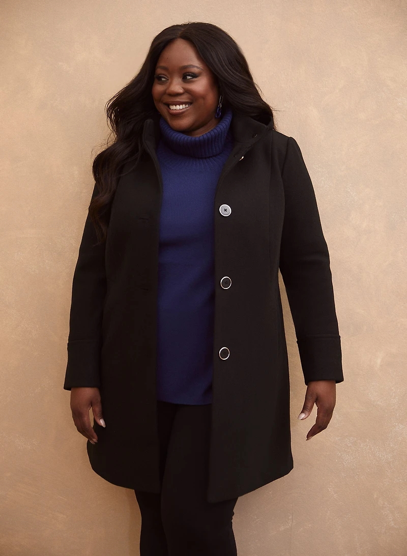 Manteau en mélange de laine extensible