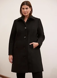 Stretch Wool Blend Coat