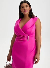 Rhinestone Detail Wrap Dress