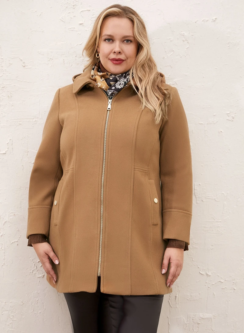 Manteau en mélange de laine extensible