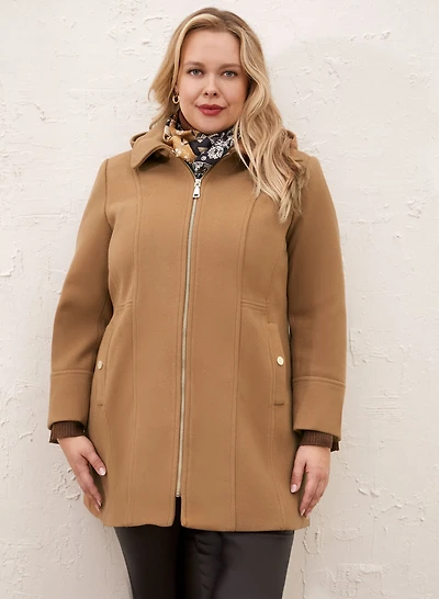 Manteau en mélange de laine extensible