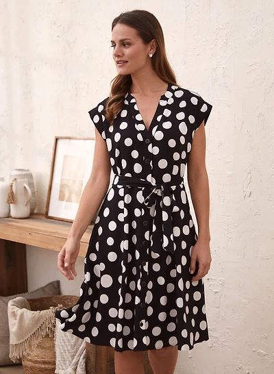 Robe chemisier à pois