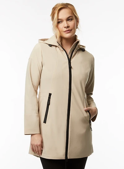 Manteau imperméable à poches et capuchon