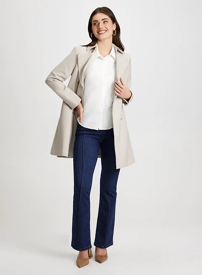 Tricotine Trench & Pull-On Bootcut Jeans