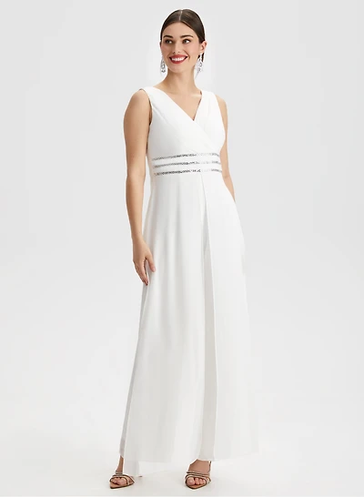 Rhinestone Stripe Detail Jumpsuit