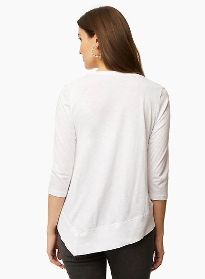 Asymmetrical 3/4 Sleeve Top