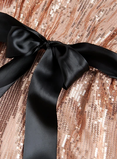 Balloon Sleeve Sequin Dress