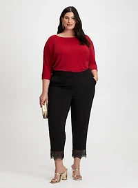 Metallic Top & Lace Trim Pants