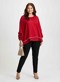 Tiered Sleeve Blouse & Slim Leg Pants