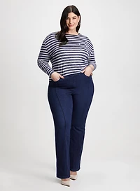 T-shirt à rayures et jean à enfiler 