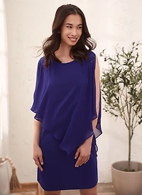 Rhinestone Detail Poncho Dress