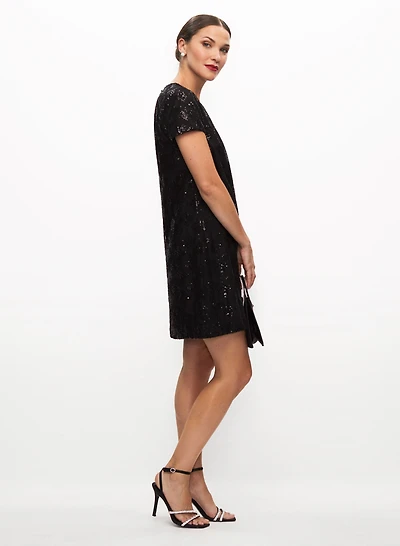 Sequin Dress & Stud Earrings