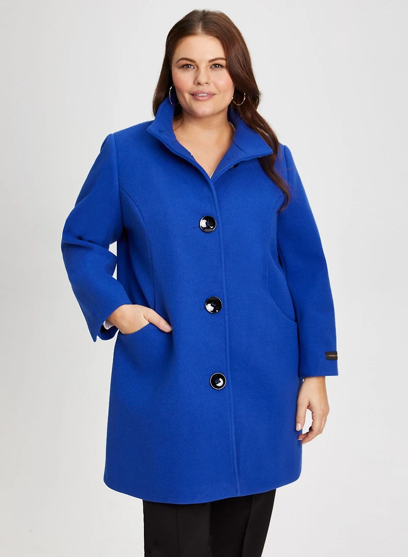 Manteau en mélange de laine extensible
