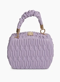 Sac à main en faux cuir matelassé 