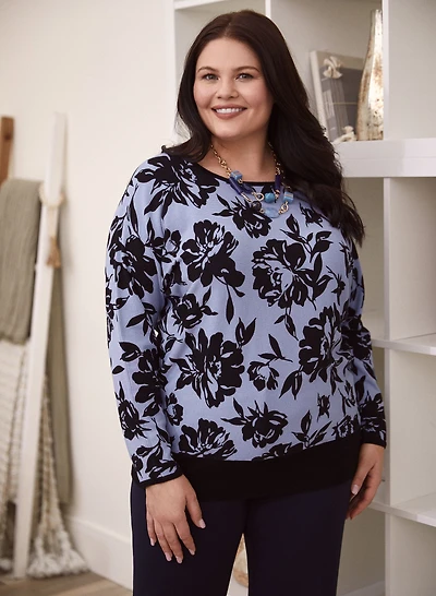 Floral Print Sweater