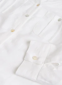 Blouse en lin à col tunisien