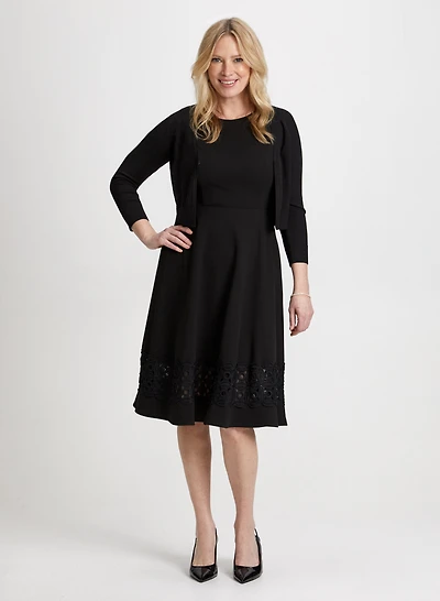 Bolero & Lace Trim Dress