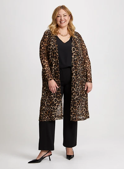Sheer Cover Up & Straight Leg Pants