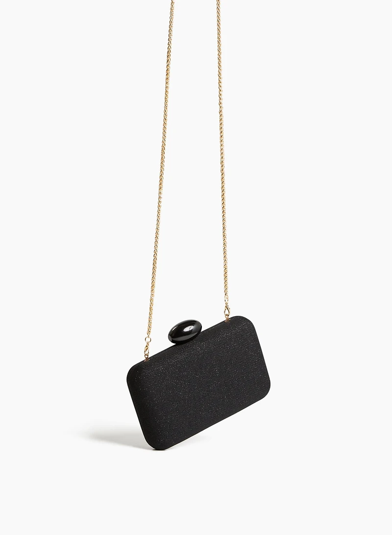 Rectangular Cross-Body Metallic Clutch