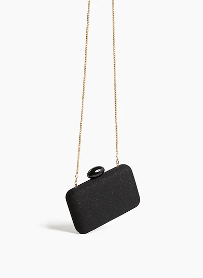 Rectangular Cross-Body Metallic Clutch