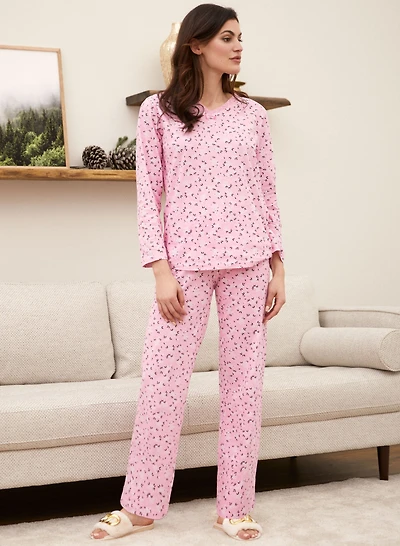 Ensemble pyjama en coton à motif floral