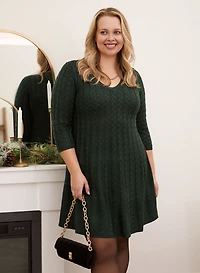 Cable Knit Sweater Dress