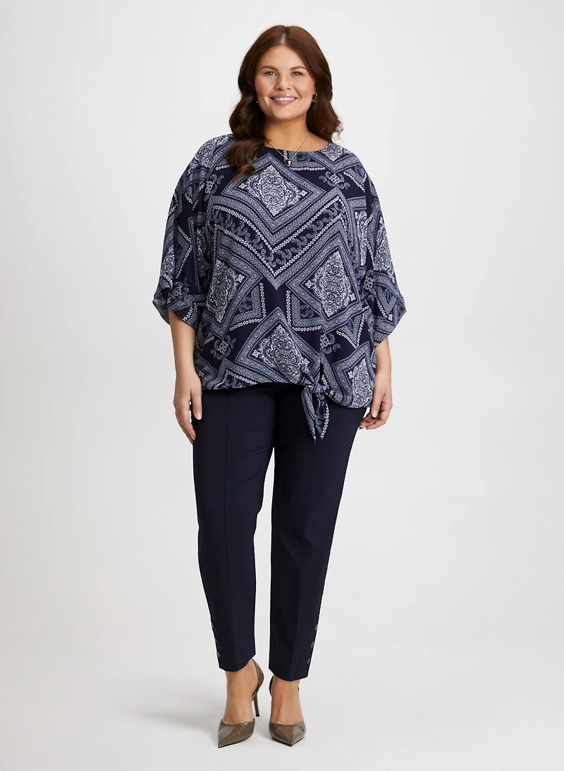 Blouse à motif paisley et pantalon longueur cheville