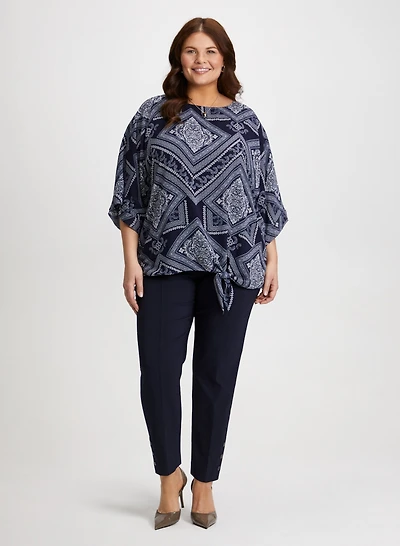 Paisley Print Blouse & Ankle Pants