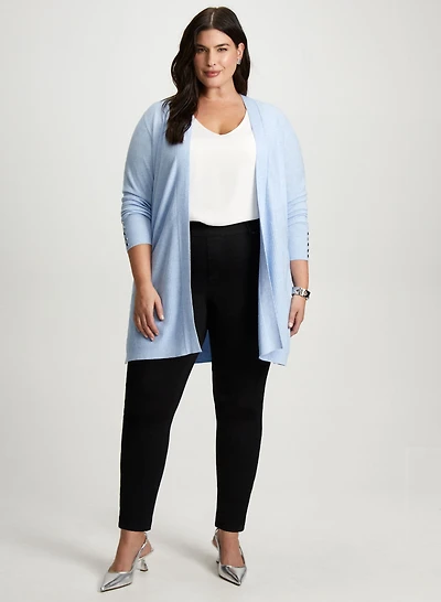 Stitch Detail Cardigan, Sleeveless Blouse & Slim Leg Jeans
