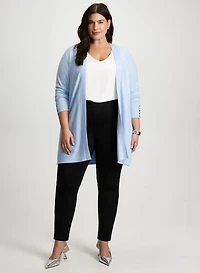 Stitch Detail Cardigan, Sleeveless Blouse & Slim Leg Jeans