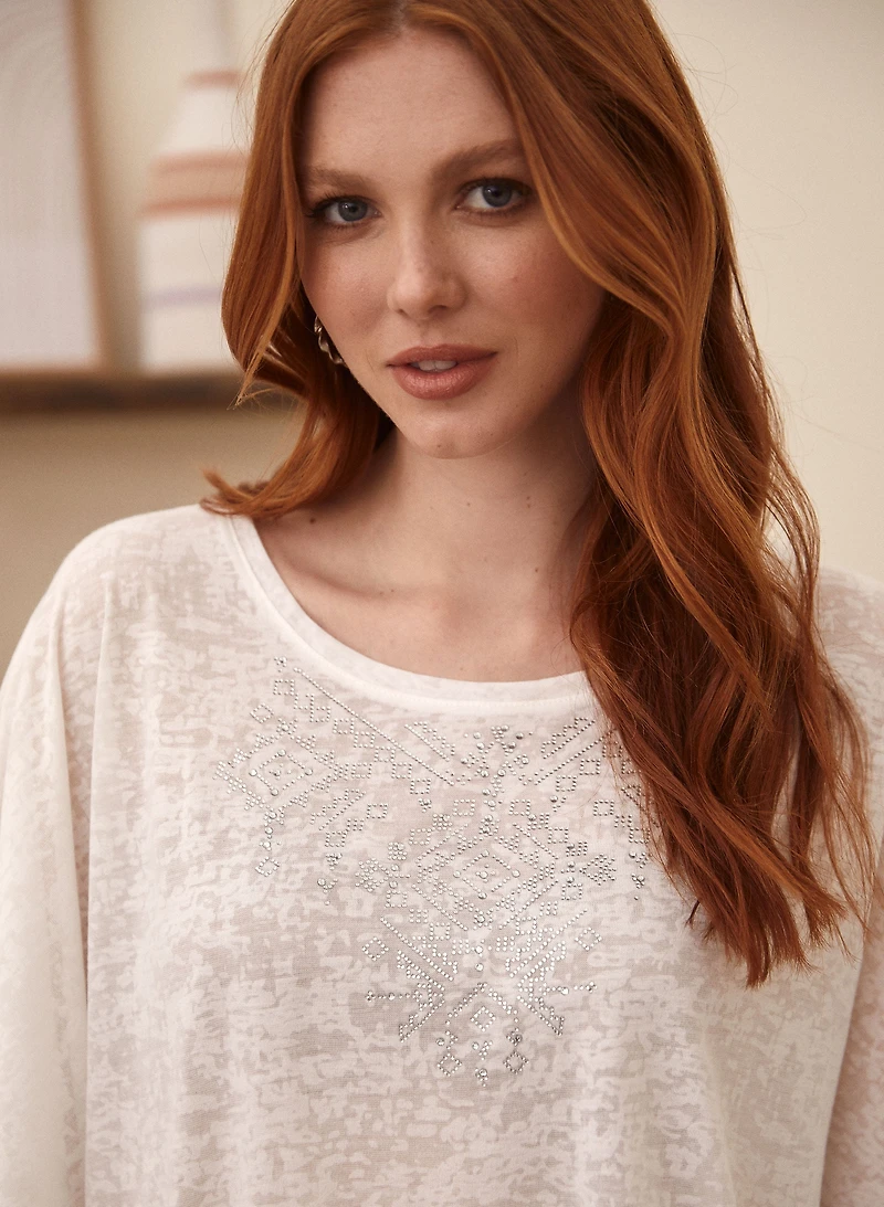 Embellished Burnout Tee