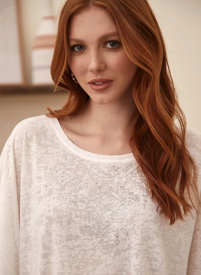 Embellished Burnout Tee