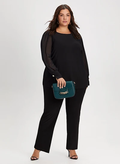 Chiffon Sleeve Top & Pull-On Pants
