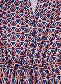 Geometric Print Tiered Midi Dress