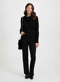 Cowl Neck Sweater & Bootcut Jeans
