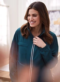 Contrast Zip Raincoat