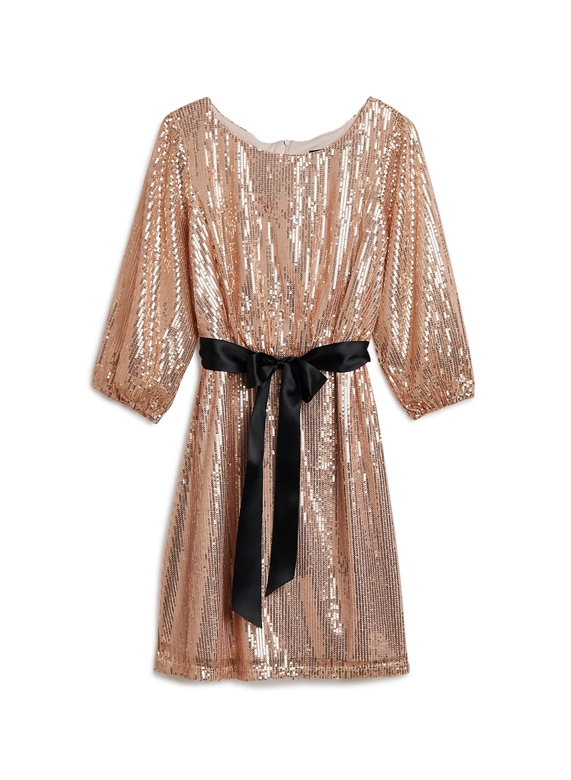 Balloon Sleeve Sequin Dress