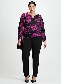 Floral Blouse & Straight Leg Pants