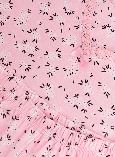 Ensemble pyjama en coton à motif floral