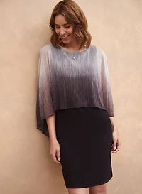 Ombre Plisse Poncho Dress