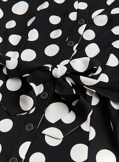 Polka Dot Print Shirt Dress