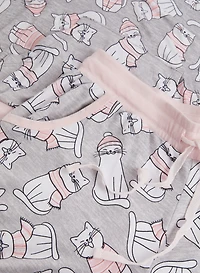 Ensemble pyjama haut et capri à motif chats